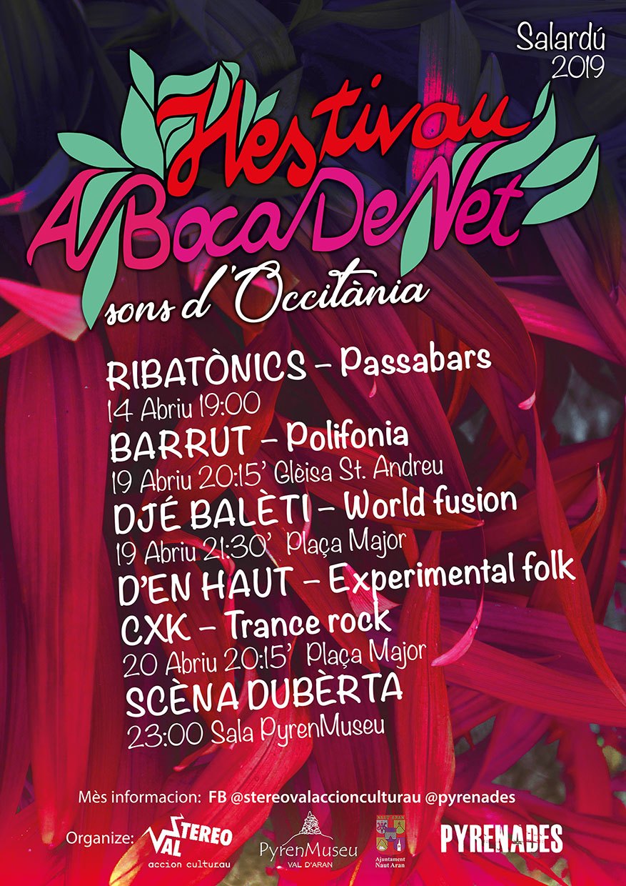 Cartell Hestivau A Boca de Net · Sons d’Occitània · Salardú 2019